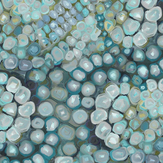 A Drop in the Ocean Tentacle Geometric Jade – Remnant 9" × 44" - Studio E from Fort Worth Fabric Studio