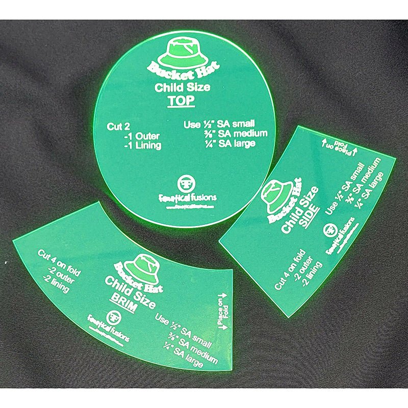 Acrylic Bucket Hat Templates Child Sizes by Fanatical Fusions - Fanatical Fusions from Fort Worth Fabric Studio