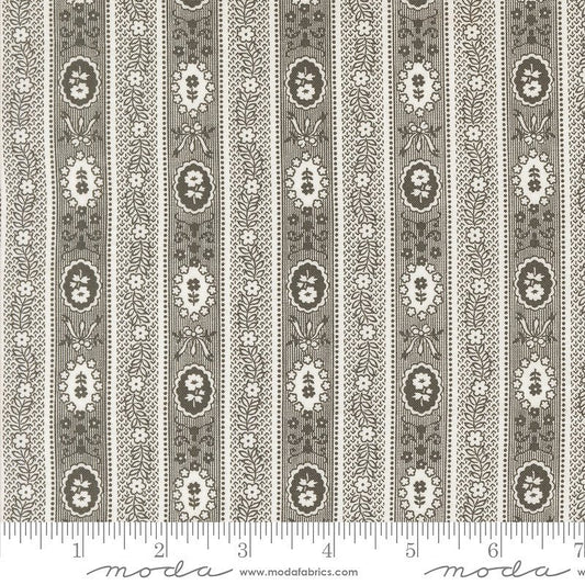 Agatha Road Floral Stripes Midnight - Moda from Fort Worth Fabric Studio