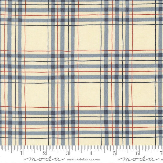 America 250 Years Checks & Plaid Parchment Blue – Remnant 33″ × 44″ - Moda from Fort Worth Fabric Studio