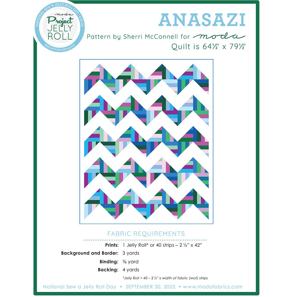 Anasazi Quilt Jelly Roll Pattern by Moda Free PDF Pattern PDF by Moda
