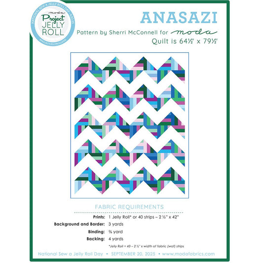 Anasazi Quilt Jelly Roll Pattern by Moda Free PDF - Moda from Fort Worth Fabric Studio