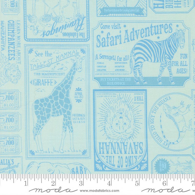 Animal Park Fun Text & Words Water - Moda from Fort Worth Fabric Studio
