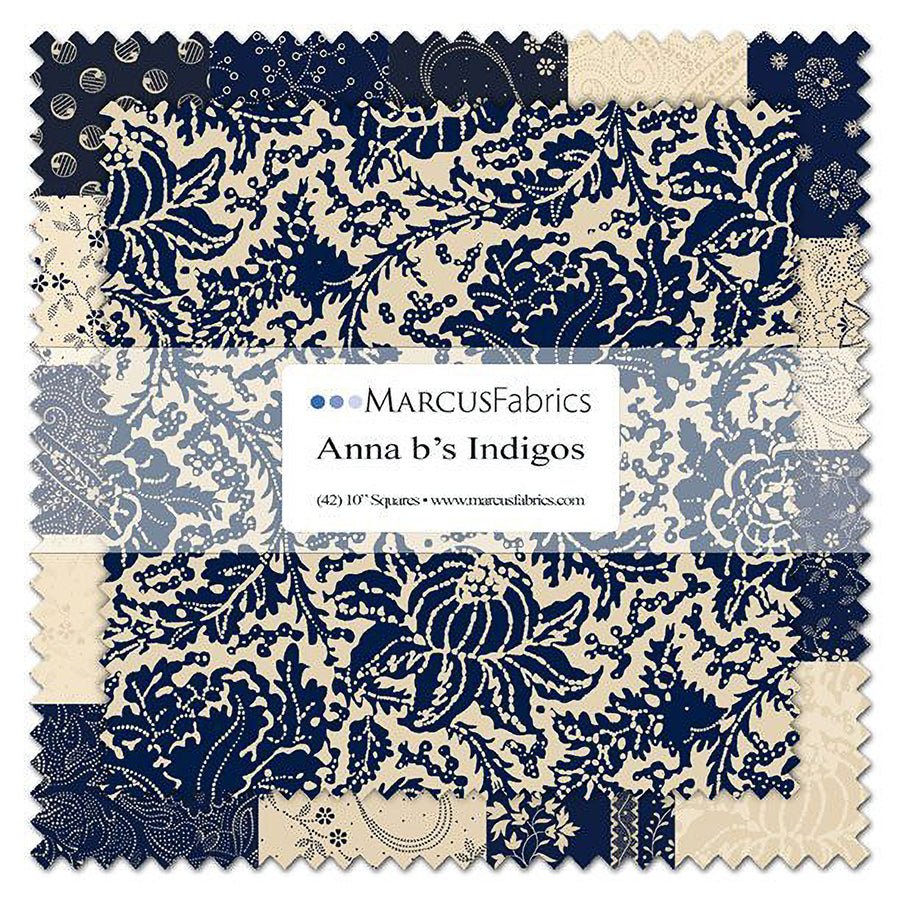 Anna B's Indigos 10" Squares - Marcus Fabrics from Fort Worth Fabric Studio