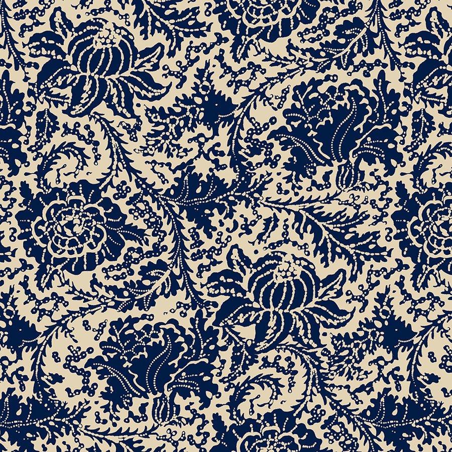 Anna B's Indigos Floral Navy - Marcus Fabrics from Fort Worth Fabric Studio