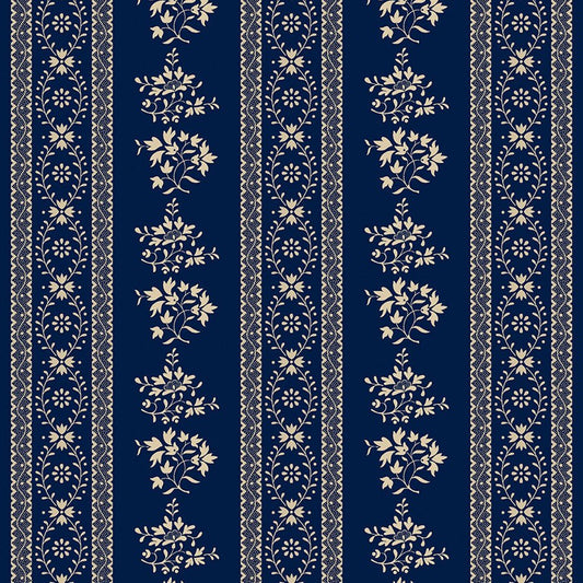 Anna B's Indigos Stripe Navy - Marcus Fabrics from Fort Worth Fabric Studio