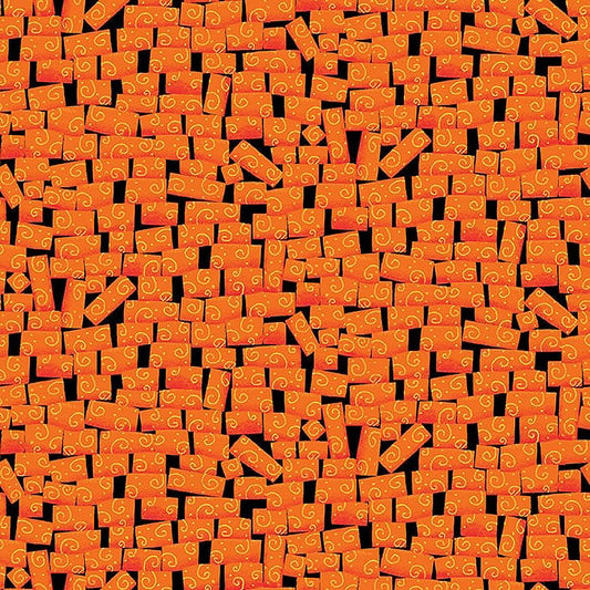 Another Brick in the Wall Bricks Orange - Blank Quilting from Fort Worth Fabric Studio