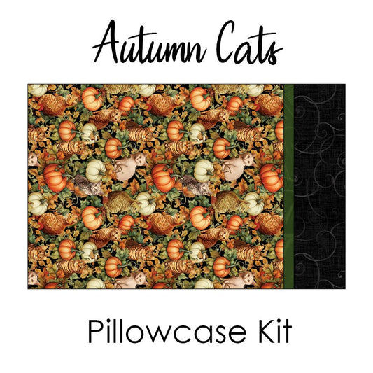Autumn Cats Pillowcase Kit from Benartex - Benartex from Fort Worth Fabric Studio