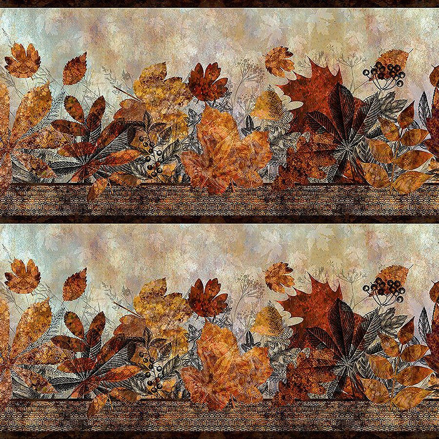 Autumn Elegance Flower Stripe Multi - In the Beginning from Fort Worth Fabric Studio