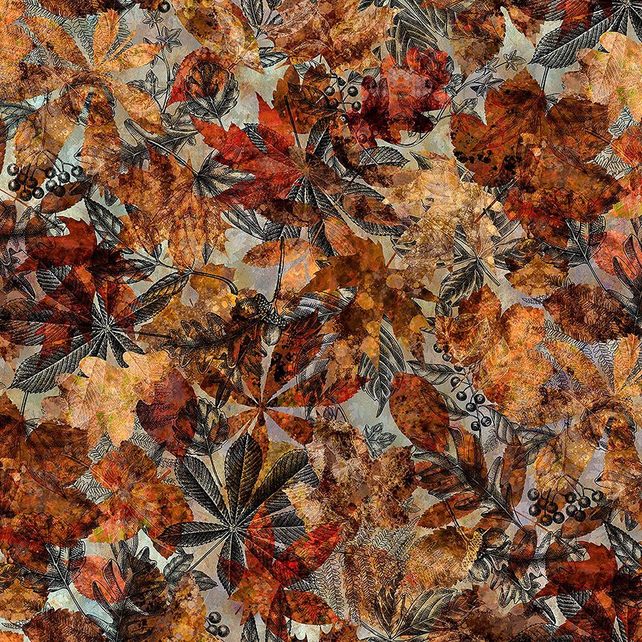 Autumn Elegance Leaves Toile Multi - In the Beginning from Fort Worth Fabric Studio