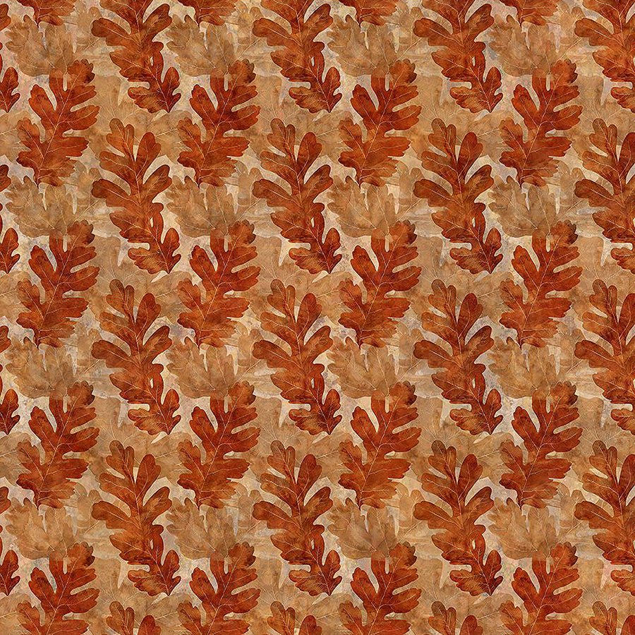 Autumn Elegance Oak Leaves Rust – Remnant 12" × 44"
