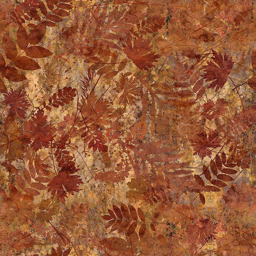 Autumn Elegance Shadow Leaves Rust – Remnant 36″ × 44″