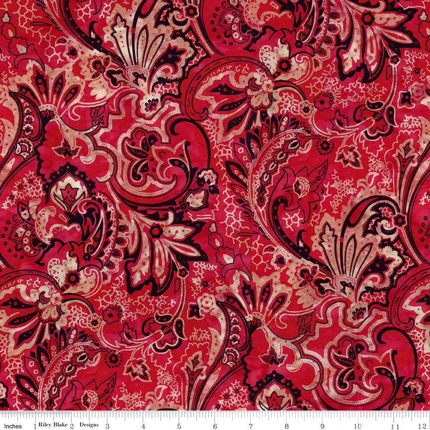 Bandanas Batiks Crimson – Remnant 31″ × 44″