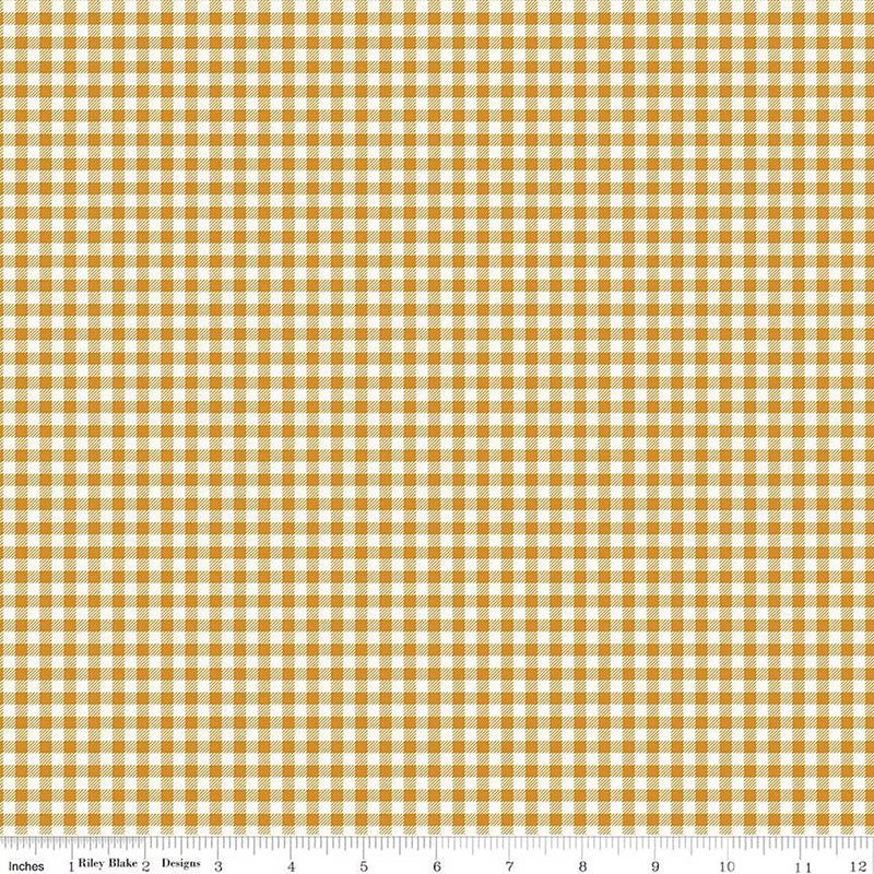 Bee Ginghams Tina Butterscotch - Riley Blake from Fort Worth Fabric Studio