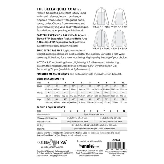Bella Quilt Coat Pattern by Quilting Elissa & byAnnie - ByAnnie from Fort Worth Fabric Studio