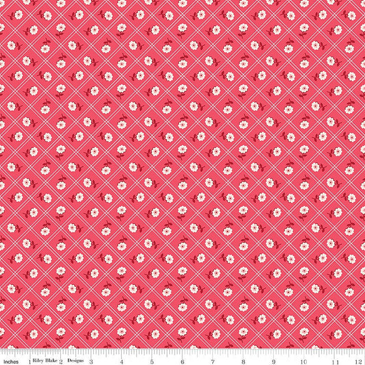 Berry & Sage Calico Tea Rose - Riley Blake from Fort Worth Fabric Studio