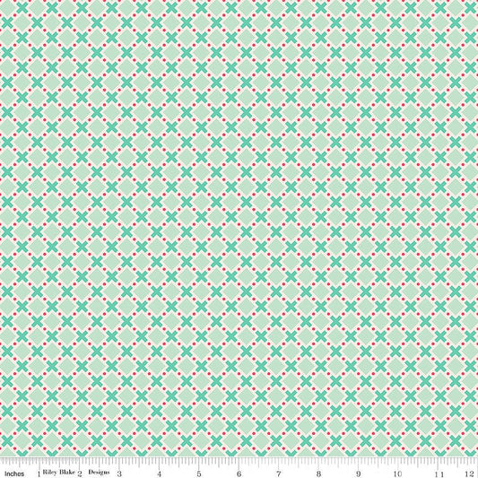 Berry & Sage Criss Cross Sage - Riley Blake from Fort Worth Fabric Studio