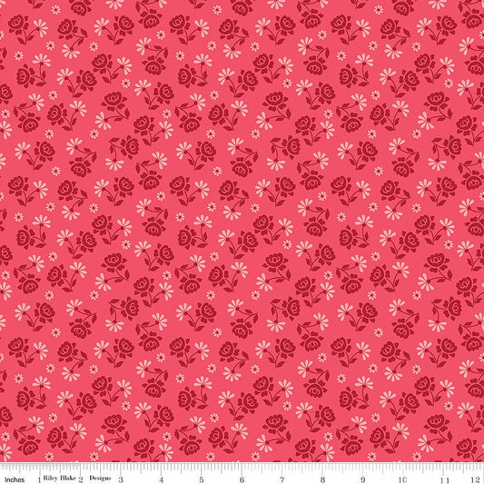 Berry & Sage Roses Tea Rose - Riley Blake from Fort Worth Fabric Studio