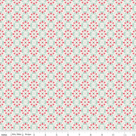 Berry & Sage Wallpaper Latte - Riley Blake from Fort Worth Fabric Studio