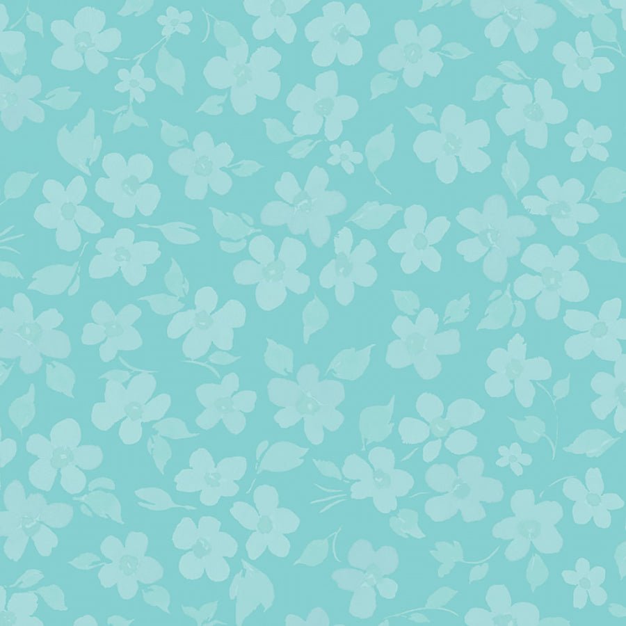 Berry Sweet Tonal Small Floral Dark Aqua - Clothworks from Fort Worth Fabric Studio