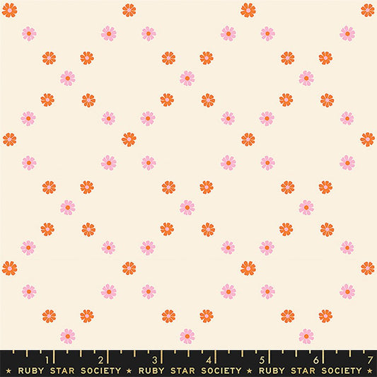 Best Day Ever Diamond Flowers Posy Orange - Ruby Star Society from Fort Worth Fabric Studio