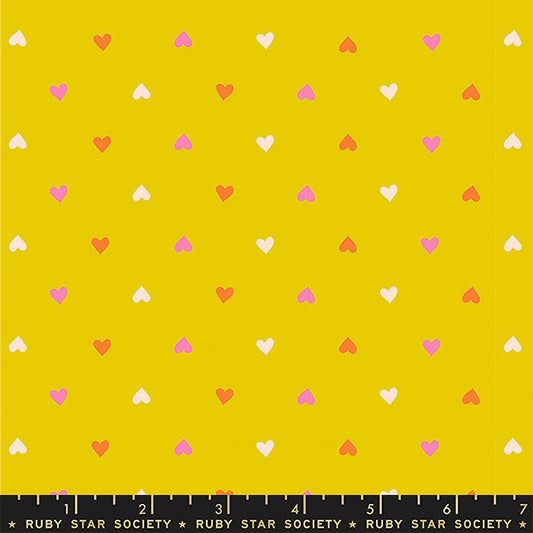 Best Day Ever Hearts Golden Hour - Ruby Star Society from Fort Worth Fabric Studio