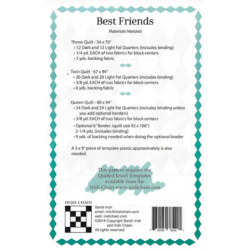 Best Friends Quilt Pattern by Irish Chain Pattern by Irish Chain