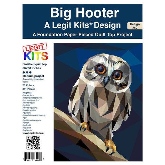 Big Hooter Foundation Paper Pieced Quilt Pattern by Legit Kits Design - Legit Kits Design from Fort Worth Fabric Studio