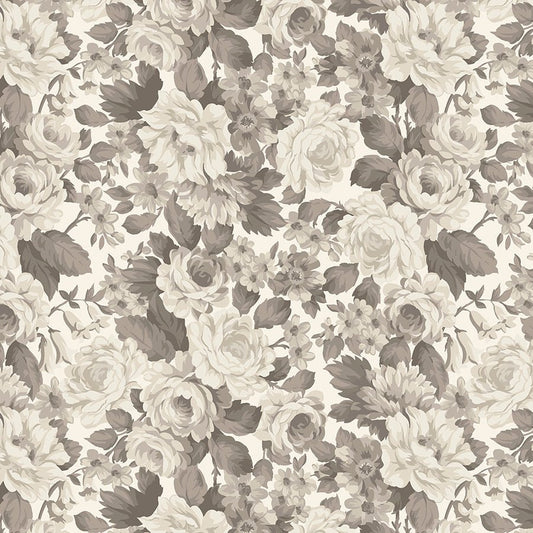 Blackberry Bramble Packed Floral Ivory Tonal - Wilmington Prints from Fort Worth Fabric Studio