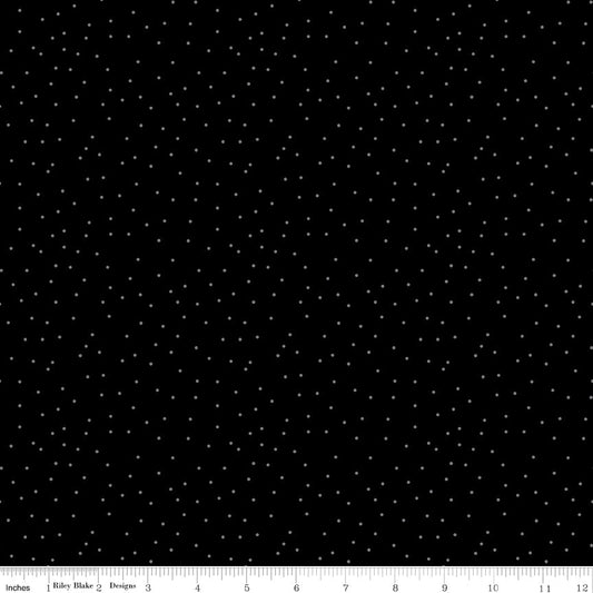 Blackout Dots Black - Riley Blake from Fort Worth Fabric Studio