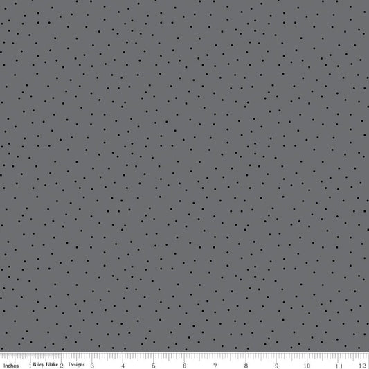 Blackout Dots Gray - Riley Blake from Fort Worth Fabric Studio
