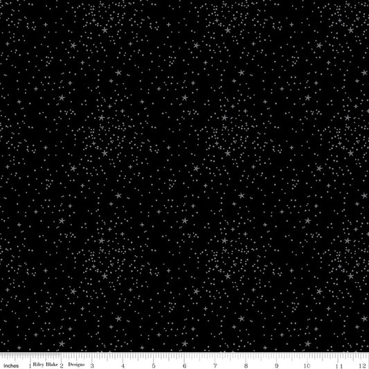 Blackout Stars Black – Remnant 30″ × 44″ - Riley Blake from Fort Worth Fabric Studio