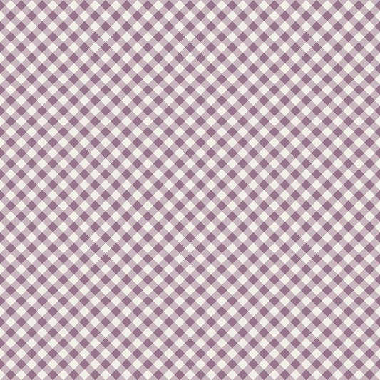 Blooming Beauty Check Cream/Light Plum - Henry Glass from Fort Worth Fabric Studio