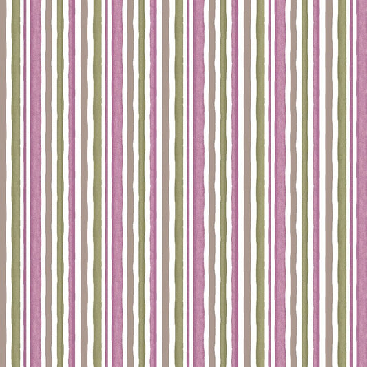 Blooming Beauty Vertical Stripe Violet/Green - Henry Glass from Fort Worth Fabric Studio