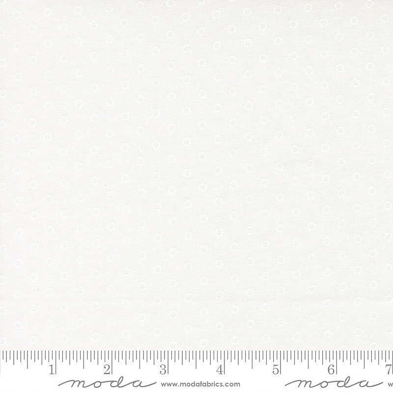Bloomsberry Favorite Dots White on White – Remnant 19″ × 44″ - Moda from Fort Worth Fabric Studio
