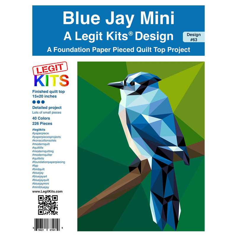 Blue Jay Mini Foundation Paper Pieced Quilt Pattern by Legit Kits Design