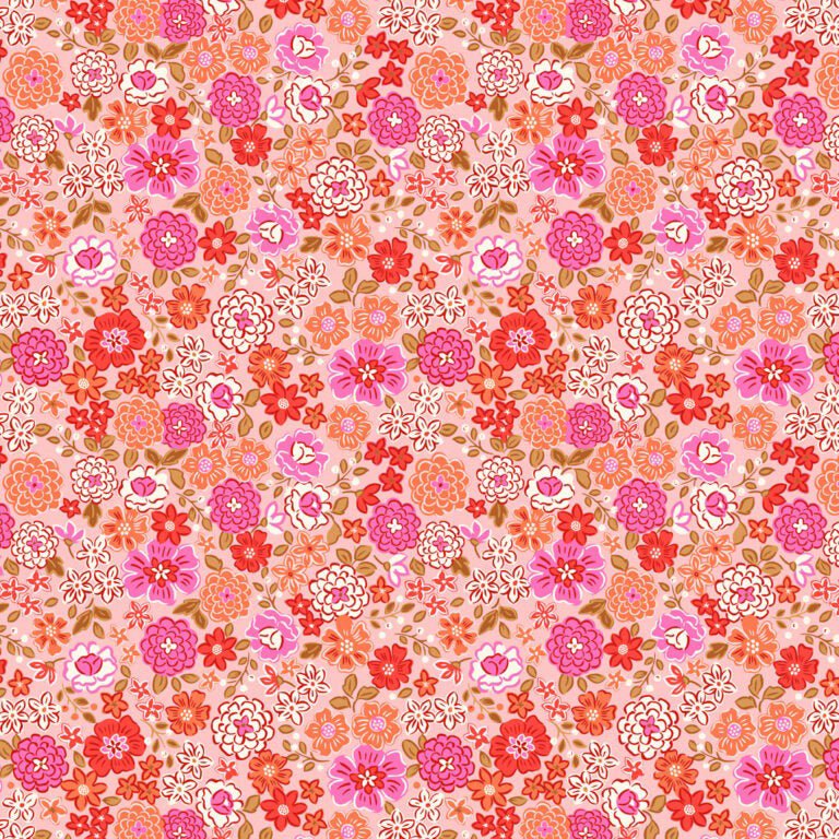 Boho Blooms Main Pink/Peach – Remnant 29″ × 44″