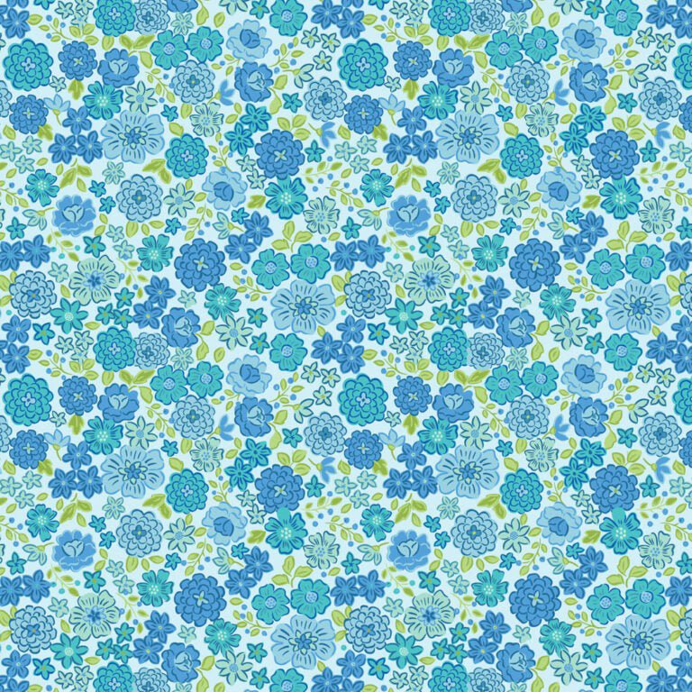 Boho Blooms Main Terrific Turquoise – Remnant 35″ × 44″