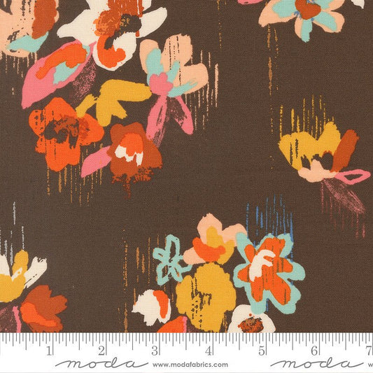 Boho Haven Brush Stroke Florals Walnut - Moda from Fort Worth Fabric Studio