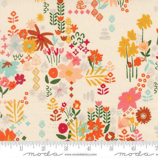 Boho Haven Busy Florals Eggshell - Moda from Fort Worth Fabric Studio