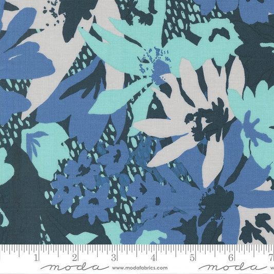 Boho Haven Image Florals Deep Sea - Moda from Fort Worth Fabric Studio