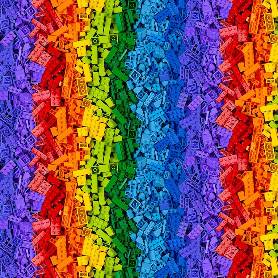 Build Me Up Building Block Stripe Rainbow - Timeless Treasures from Fort Worth Fabric Studio