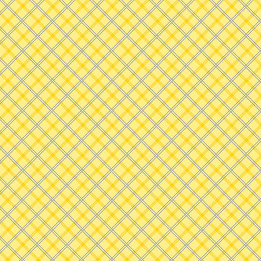 Buzzin' Blooms Plaid Yellow - Wilmington Prints from Fort Worth Fabric Studio