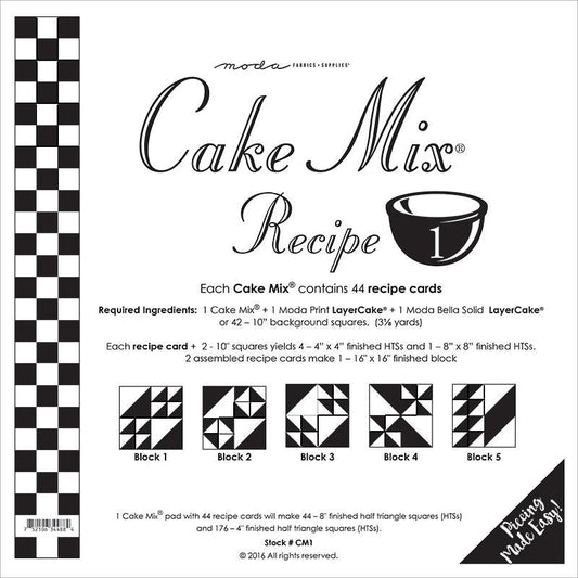 Cake Mix Recipe 1 Pattern Pad from Moda Fabrics - Moda from Fort Worth Fabric Studio