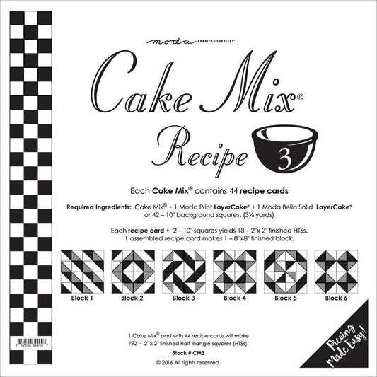 Cake Mix Recipe 3 Pattern Pad from Moda Fabrics - Moda from Fort Worth Fabric Studio