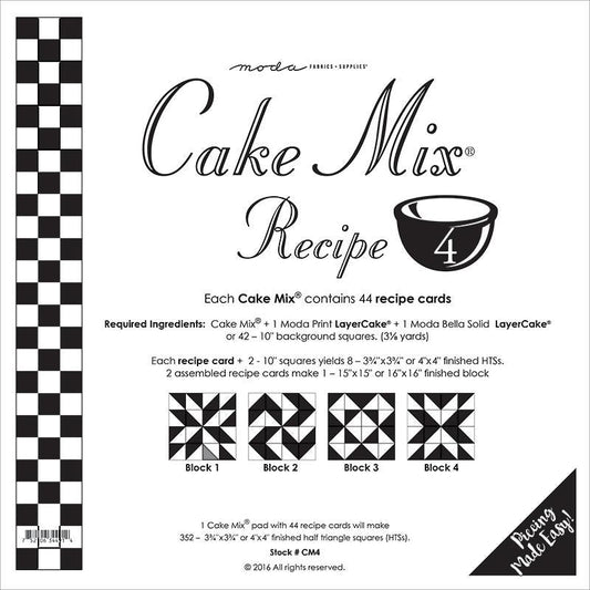 Cake Mix Recipe 4 Pattern Pad from Moda Fabrics - Moda from Fort Worth Fabric Studio