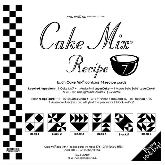 Cake Mix Recipe 7 Pattern Pad from Moda Fabrics - Moda from Fort Worth Fabric Studio
