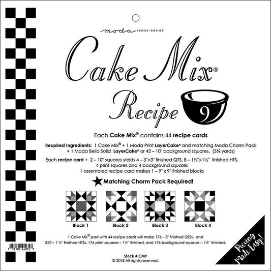 Cake Mix Recipe 9 Pattern Pad from Moda Fabrics - Moda from Fort Worth Fabric Studio