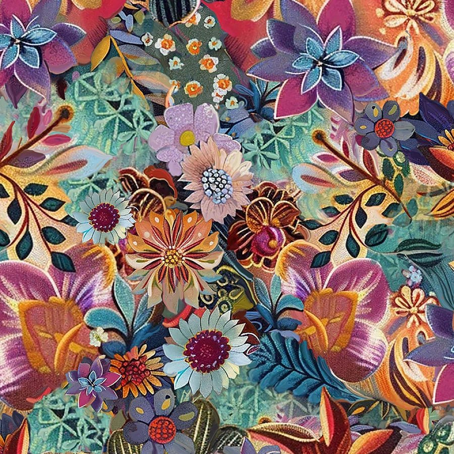 Calico Cat Boho Packed Floral Sage - Timeless Treasures from Fort Worth Fabric Studio