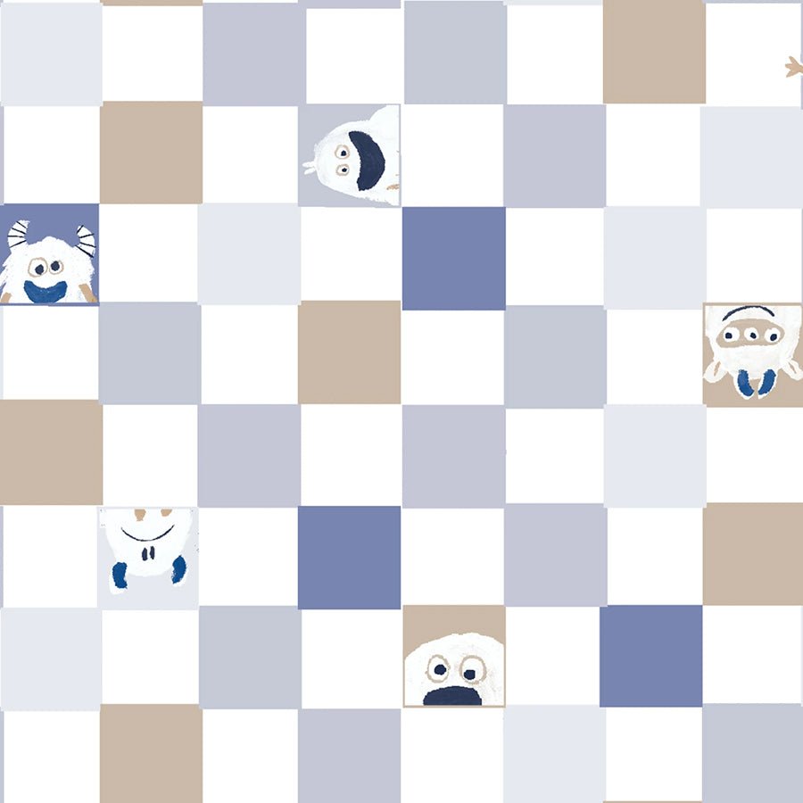 Catch Me If You Can Chilly Checkers White - 3 Wishes Fabric from Fort Worth Fabric Studio